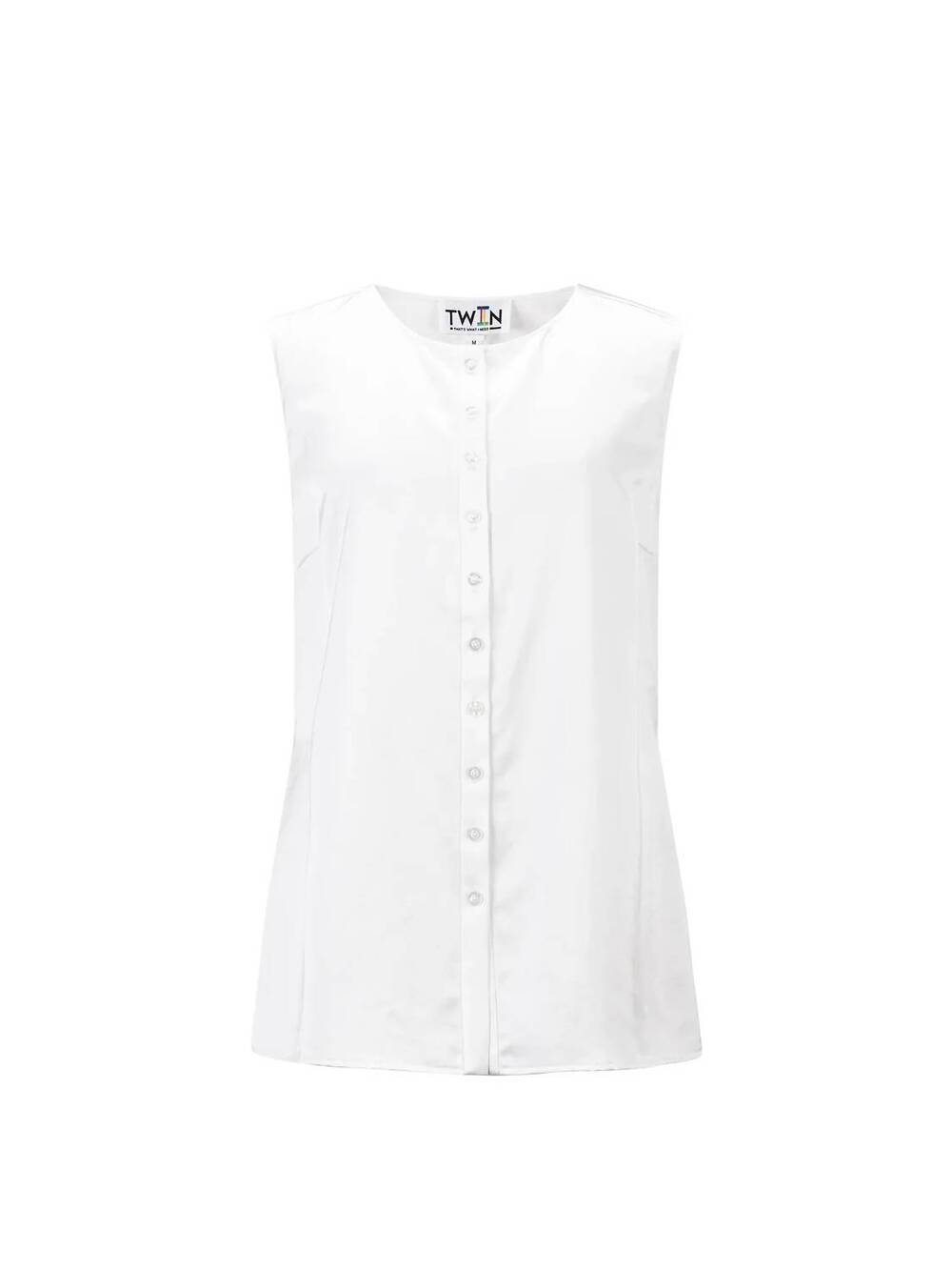 NEW T.W.I.N. THAT’S WHAT I NEED satin linen tunic in pearl